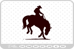 Bucking Horse Cowboy SVG PNG DXF Product Image 1