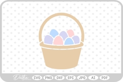 Easter Eggs In Basket Spring Time SVG PNG DXF Product Image 1