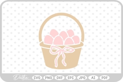Easter Eggs In Basket Spring Time SVG PNG DXF Product Image 1