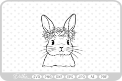 Flower Crown Bunny Rabbit Easter Spring Time SVG PNG DXF Product Image 1