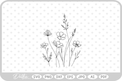 Botanical Wildflowers SVG PNG DXF Product Image 1