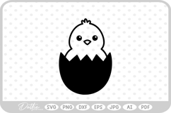 Chick in Egg Easter Spring Time SVG PNG DXF Product Image 1