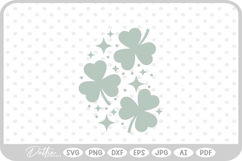 Clover Lucky Shamrock St Patricks Day SVG PNG DXF Product Image 1