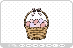 Easter Eggs In Basket Spring Time SVG PNG DXF Product Image 1