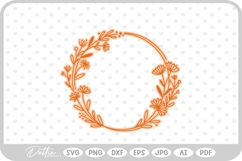 Wildflower Wreath SVG PNG DXF Product Image 1