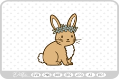 Flower Crown Bunny Rabbit Easter Spring Time SVG PNG DXF Product Image 1