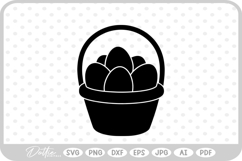 Easter Eggs In Basket Spring Time SVG PNG DXF Product Image 1