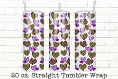 Cheetah Hearts Tumbler Wrap, 20 oz Skinny Straight Tumbler Product Image 1