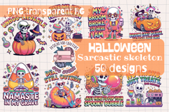 Halloween Skeleton Clipart Bundle Sublimation 50 PNG Product Image 1