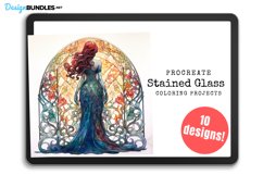 Procreate, 10 stained glass outlined designs Product Image 1