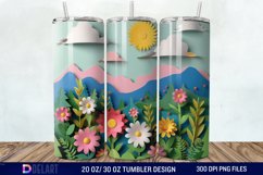 3D Paper Landscape Flower Tumbler Wrap Product Image 1