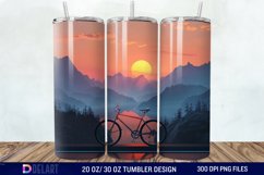 3D Bicycle Sunset Mountain Tumbler Wrap Product Image 1