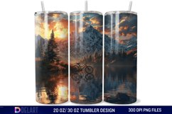 3D Bicycle Sunset Mountain Tumbler Wrap Product Image 1