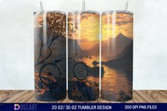 3D Bicycle Sunset Mountain Tumbler Wrap Product Image 1