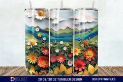 3D Paper Landscape Flower Tumbler Wrap Product Image 1