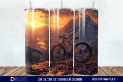 3D Bicycle Sunset Mountain Tumbler Wrap Product Image 1
