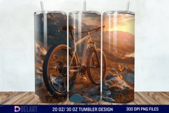 3D Bicycle Sunset Mountain Tumbler Wrap Product Image 1