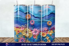 3D Paper Landscape Flower Tumbler Wrap Product Image 1