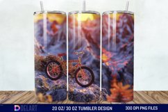 3D Bicycle Sunset Mountain Tumbler Wrap Product Image 1