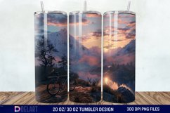 3D Bicycle Sunset Mountain Tumbler Wrap Product Image 1