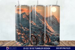 3D Bicycle Sunset Mountain Tumbler Wrap Product Image 1