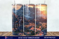 3D Bicycle Sunset Mountain Tumbler Wrap Product Image 1