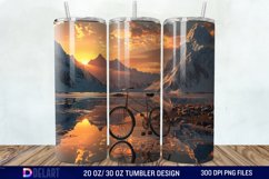 3D Bicycle Sunset Mountain Tumbler Wrap Product Image 1