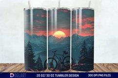 3D Bicycle Sunset Mountain Tumbler Wrap Product Image 1