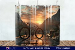 3D Bicycle Sunset Mountain Tumbler Wrap Product Image 1