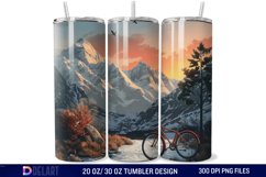 3D Bicycle Sunset Mountain Tumbler Wrap Product Image 1