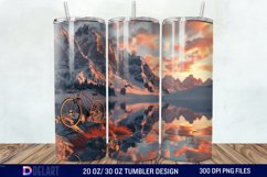 3D Bicycle Sunset Mountain Tumbler Wrap Product Image 1