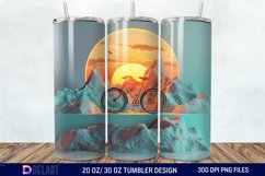 3D Bicycle Sunset Mountain Tumbler Wrap Product Image 1