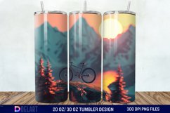 3D Bicycle Sunset Mountain Tumbler Wrap Product Image 1