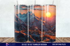 3D Bicycle Sunset Mountain Tumbler Wrap Product Image 1