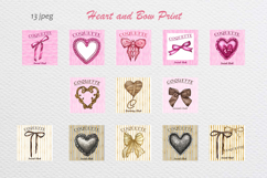 Heart Bows Ribbon Watercolor Clipart Product Image 3