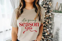 It's Giving Season Christmas SVG, Red Bow Holiday Quote Product Image 4