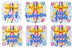 Coquette Back To School PNG Bundle Pencil Bow Png Product Image 1