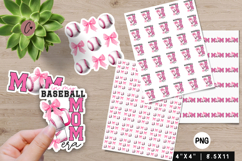 Pink Coquette Baseball Stickers | Baseball PNG Product Image 1