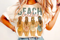 Beach Babes Summer PNG, Vintage Coquette Swimsuit Ladies PNG Product Image 2