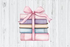 Coquette Book Stack PNG, Girly Book PNG, Book Lover PNG Product Image 1