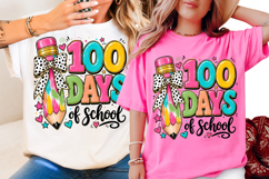 Coquette Bow 100 day of school pencil png, 100 day of school Product Image 4