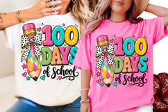 Coquette Bow 100 day of school pencil png, 100 day of school Product Image 4