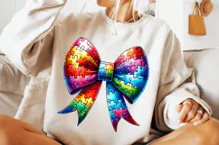 Autism Coquette Bow PNG, Autism Mom, Autism Awareness PNG Product Image 3