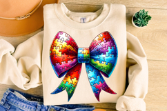 Autism Coquette Bow PNG, Autism Mom, Autism Awareness PNG Product Image 1