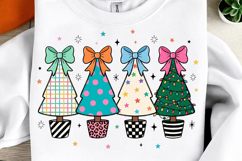 Coquette Bow Christmas Trees PNG Product Image 1