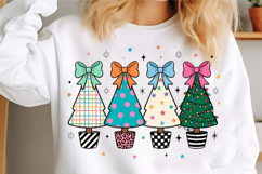 Coquette Bow Christmas Trees PNG Product Image 3