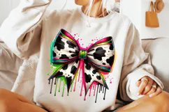 Cowhide Coquette Bow PNG, Coquette Bow PNG, Cowhide Ribbon Product Image 1