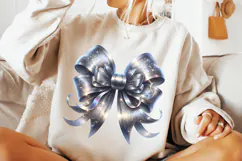 Sparkly Glitter Coquette Bow PNG, Coquette Bow PNG, Ribbon Product Image 3