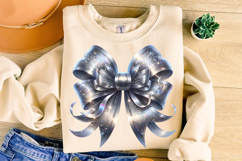 Sparkly Glitter Coquette Bow PNG, Coquette Bow PNG, Ribbon Product Image 1