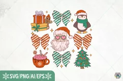 Christmas Coquette Bow Png, Retro Christmas Png Product Image 2